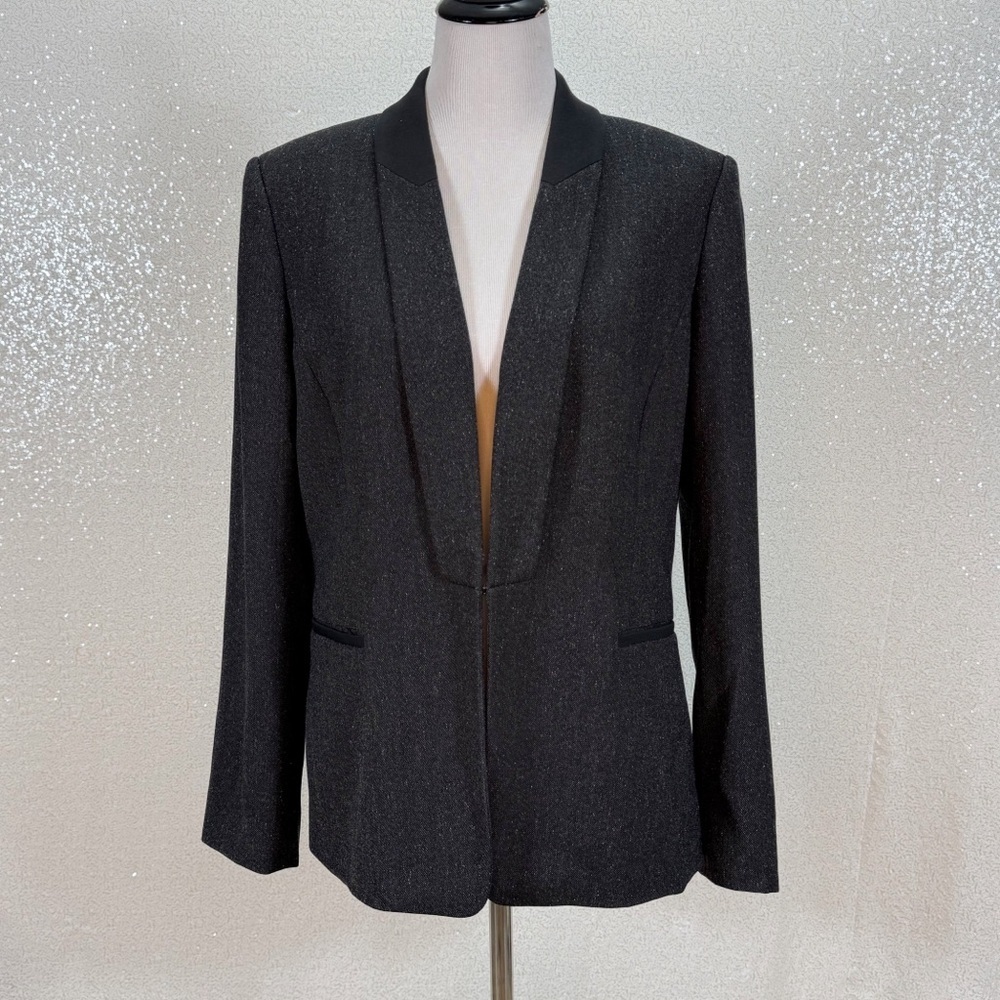 Antonio Melani Black Structured Blazer Jacket Size 14 Career Office Business - Picture 10 of 11